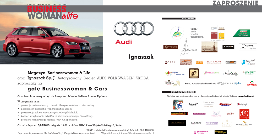 Gala Businesswoman&Car w salonie Audi Ignaszak w Kaliszu