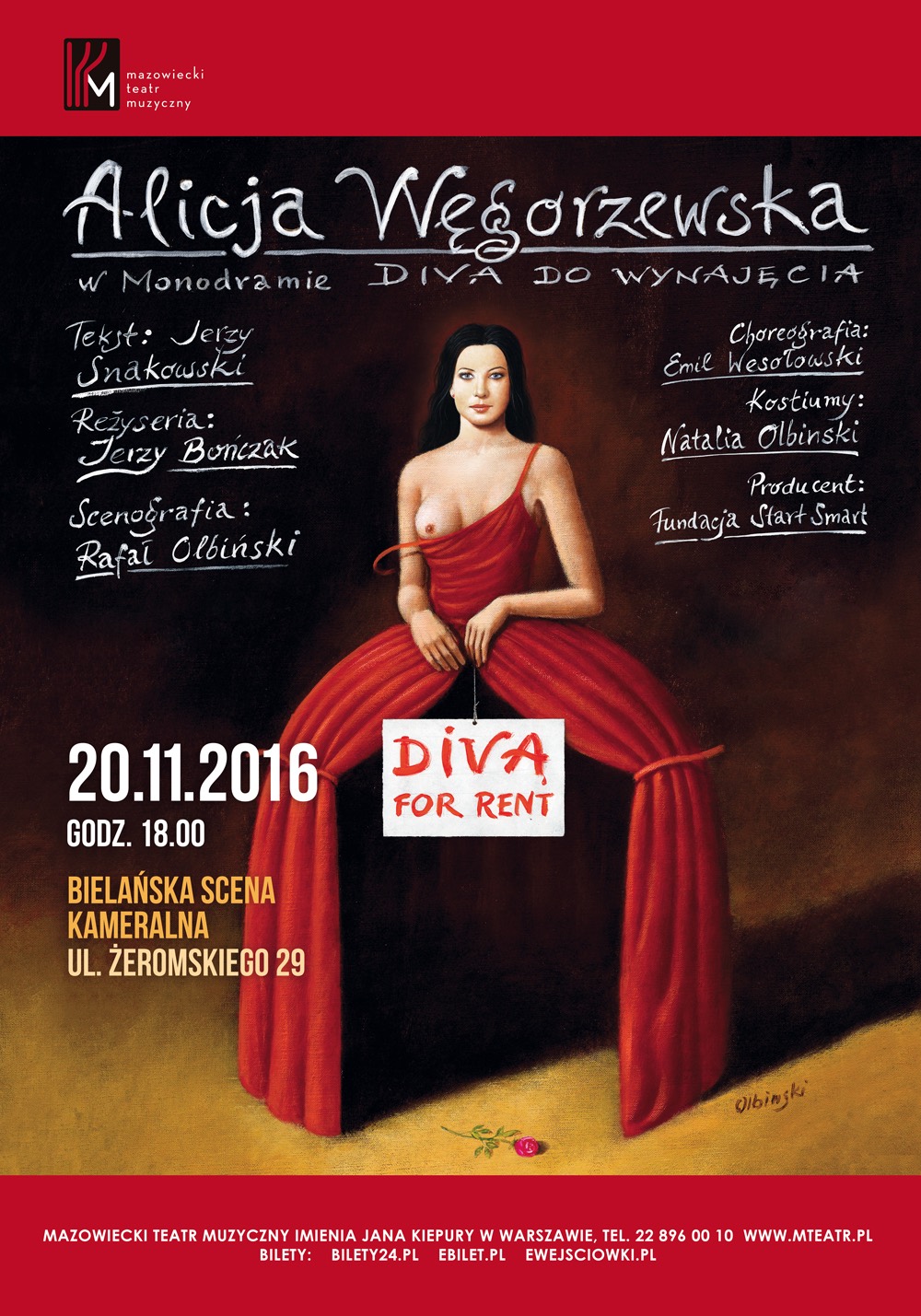 Gorąco zapraszamy - Alicja Węgorzewska jako „Diva For Rent” (spektakl operowo-komediowy)