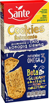 Nowość od Sante! Cookies – jedyne ciastka śniadaniowe z beta-glukanami obniżającymi poziom cholesterolu