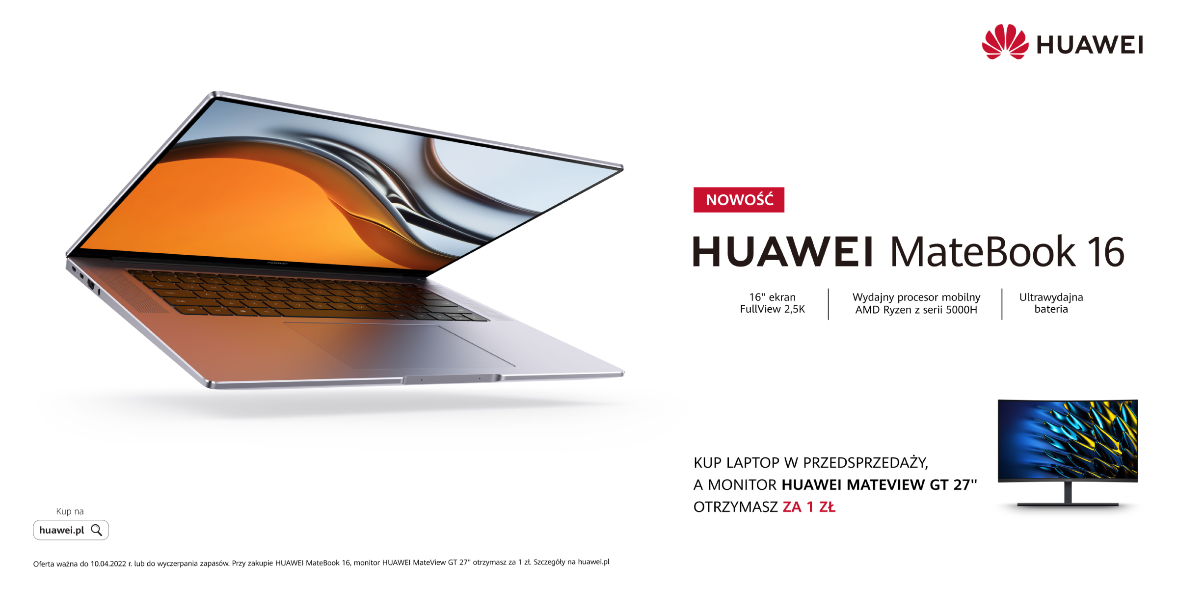 Dwa nowe modele laptopów w ofercie Huawei – rusza sprzedaż Huawei MateBook E i Huawei MateBook 16