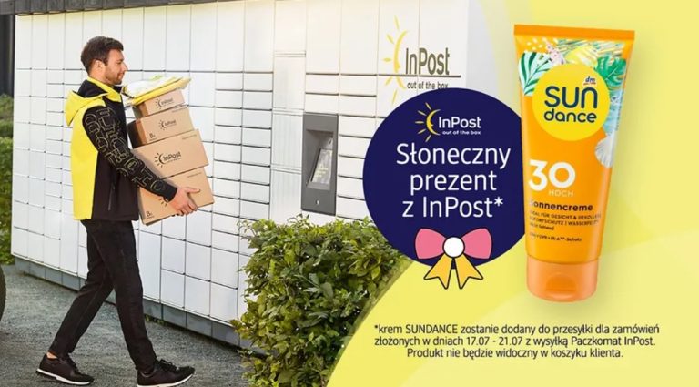 <strong>Słoneczny prezent: dm promuje kosmetyki do opalania marki własnej SUNDANCE dodając do każdego zamówienia do paczkomatu InPost krem przeciwsłoneczny.</strong>