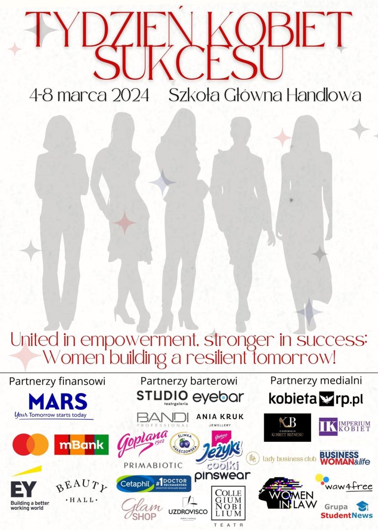 Tydzień Kobiet Sukcesu to projekt organizowany przez Zrzeszenie Studentów Polskich SGH. W tym roku świętuje swoją XVIII edycję, która odbędzie się w dniach 4-8 marca w murach Szkoły Głównej Handlowej w Warszawie.