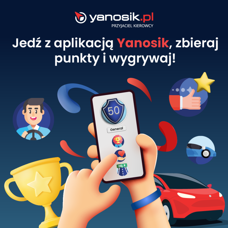 Yanosik nagradza aktywnych kierowców – korzystaj z aplikacji, zbieraj punkty i wygrywaj.